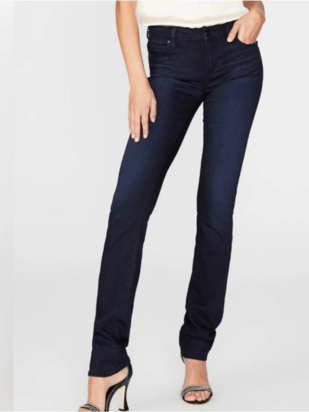 PAIGE Dark Indigo Skyline Straight Leg Jeans 29 premium denim
